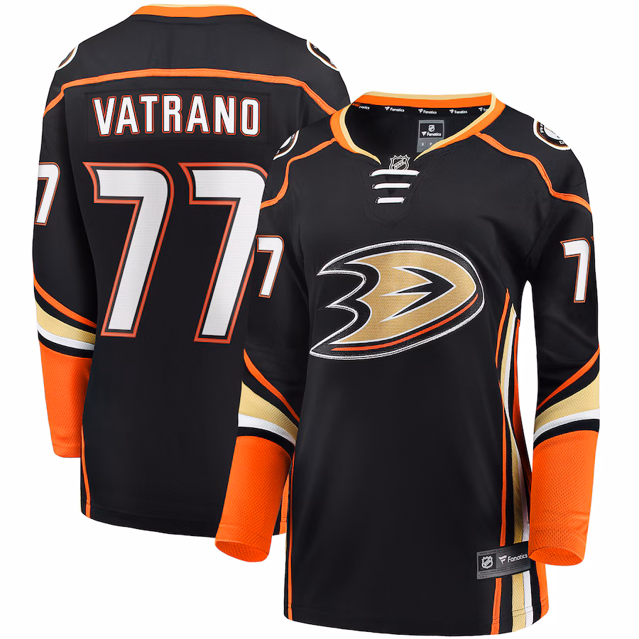 Women's Anaheim Ducks Frank Vatrano Fanatics Black Home Breakaway Player Jersey