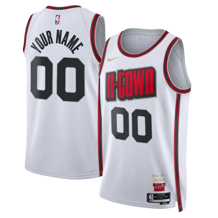 Unisex Houston Rockets Nike White 2024/25 Custom Swingman Jersey - City Edition