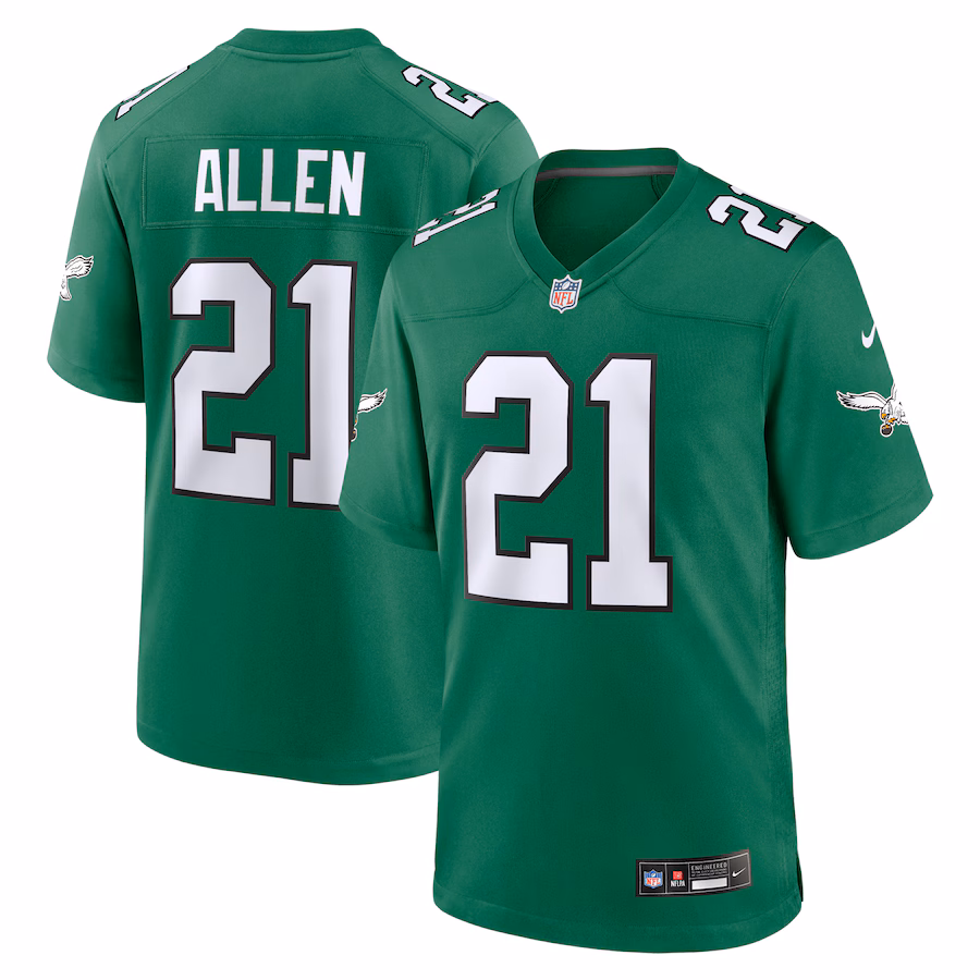 Men's Philadelphia Eagles Eric Allen Nike Kelly Green Retired Player Alternate Game Jersey