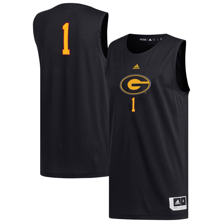 Men's adidas #1 Black Grambling Tigers Replica Basketball Jersey