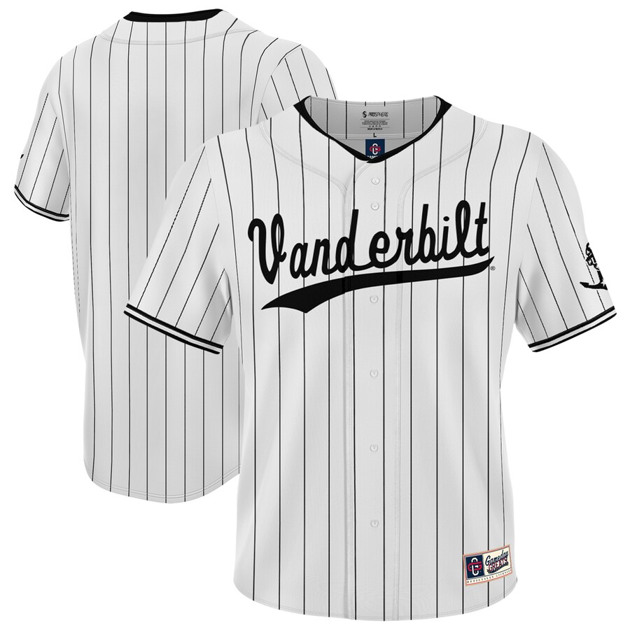 Unisex GameDay Greats White Vanderbilt Commodores Lightweight Collegiate Baseball Fashion Jersey