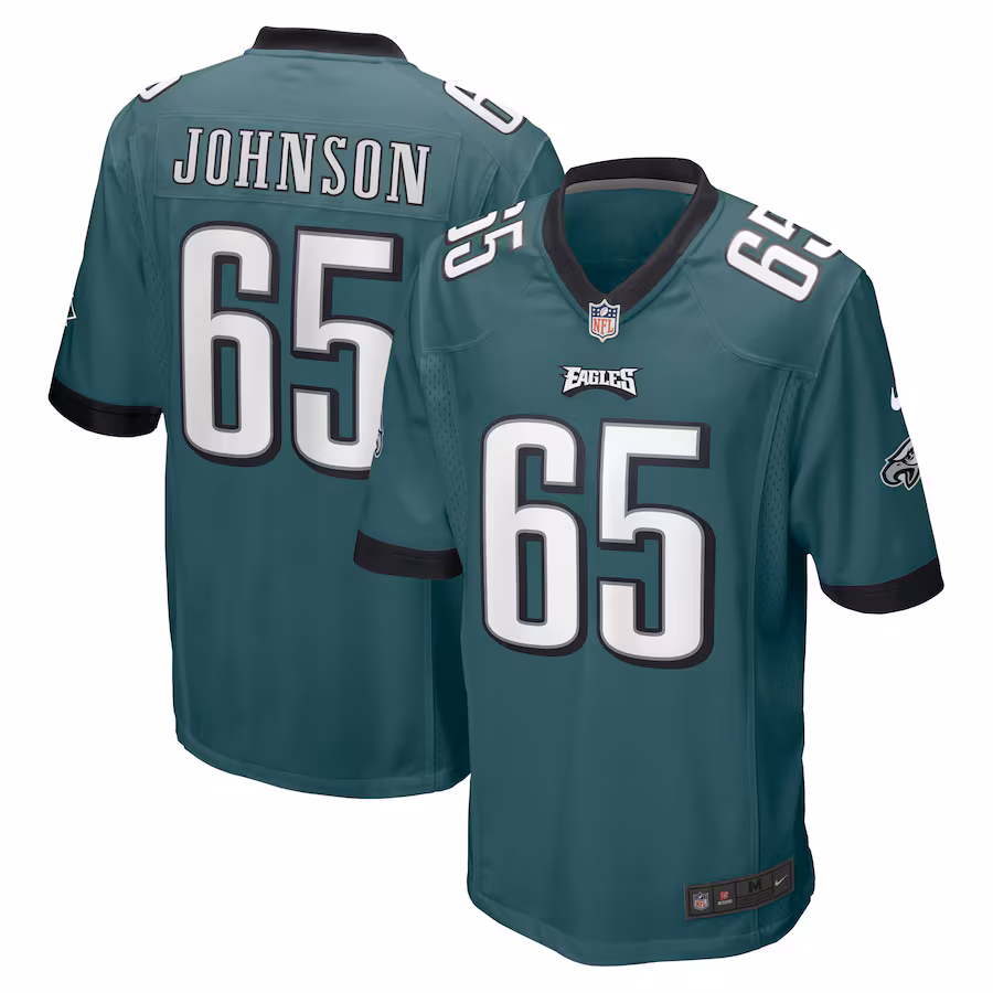 Men's Philadelphia Eagles Lane Johnson Nike Midnight Green Game Jersey