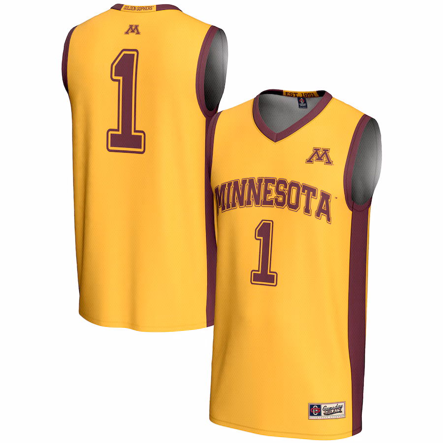 Unisex GameDay Greats #1 Gold Minnesota Golden Gophers Lightweight Basketball Jersey