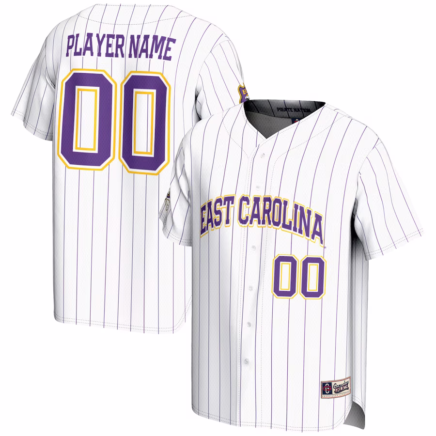 ECU Pirates GameDay Greats Youth NIL Pick-A-Player Lightweight Baseball Jersey - White