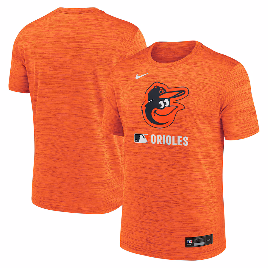 Men's Baltimore Orioles Nike Orange Authentic Collection Velocity Performance Practice T-Shirt