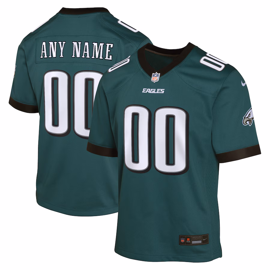 Youth Philadelphia Eagles Nike Midnight Green Custom Game Jersey