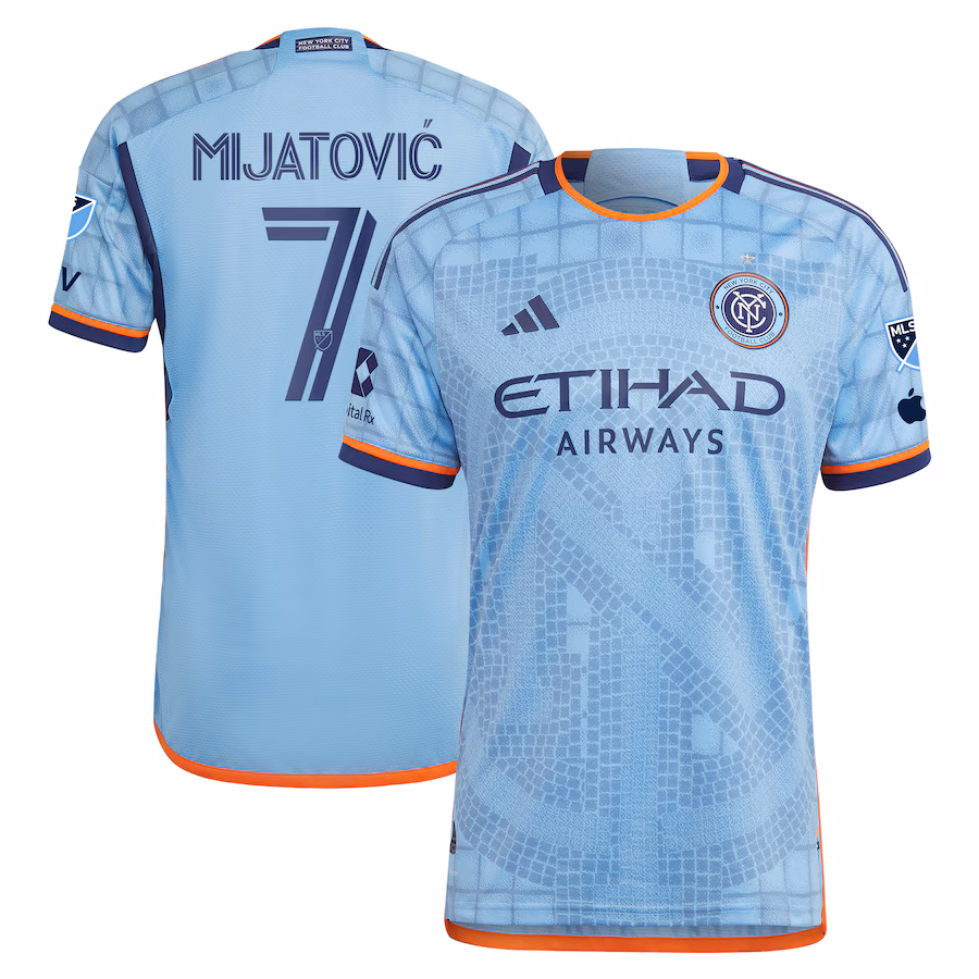 Men's New York City FC Jovan Mijatović adidas Light Blue 2024 The Interboro Kit Authentic Player Jersey