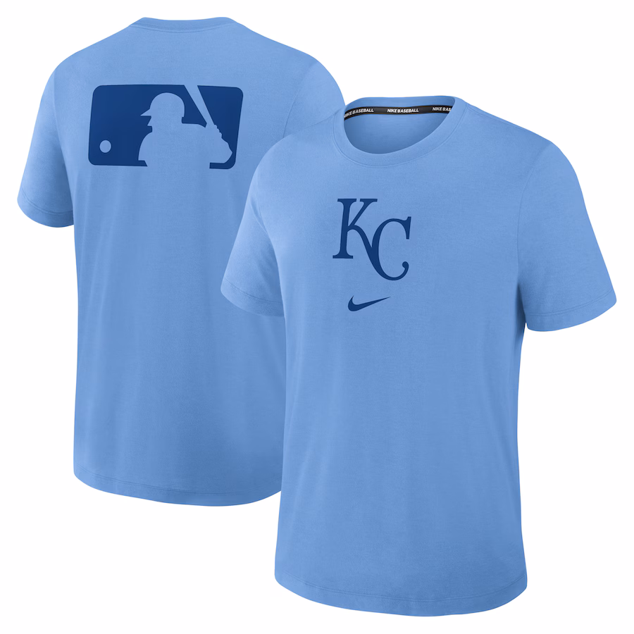 Men's Kansas City Royals Nike Light Blue Authentic Collection Early Work Tri-Blend Performance T-Shirt