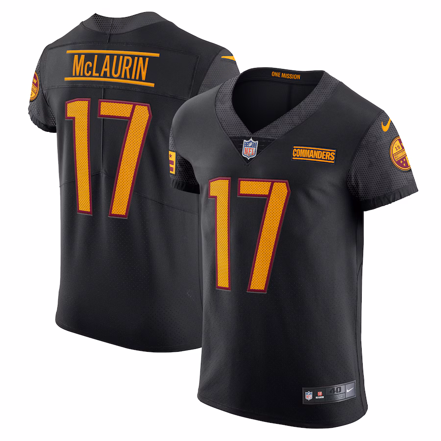 Men's Washington Commanders Terry McLaurin Nike Black Alternate Vapor Elite Jersey