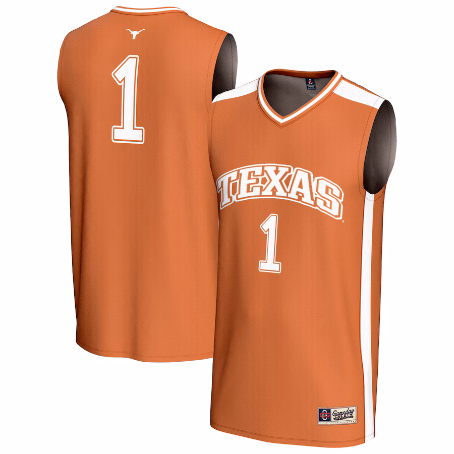 Youth GameDay Greats #1 Texas Orange Texas Longhorns Lightweight Basketball Fashion Jersey