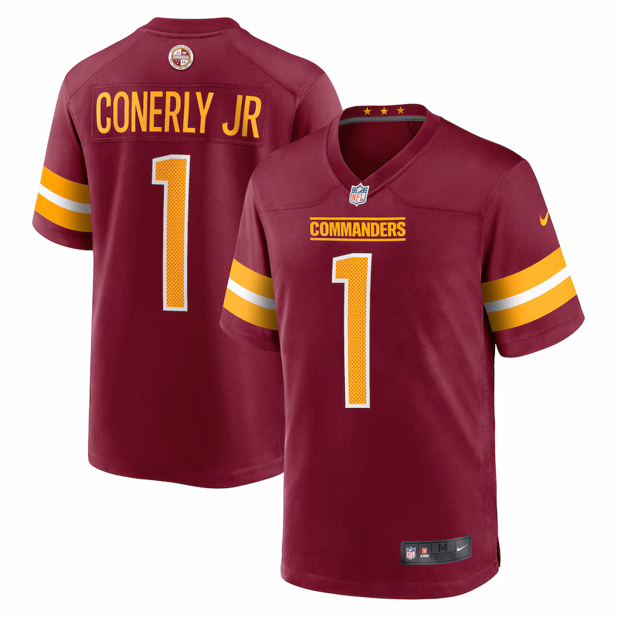 Men's Washington Commanders Josh Conerly Jr. Nike Burgundy 2025 NFL Draft First Round Pick Game Jersey