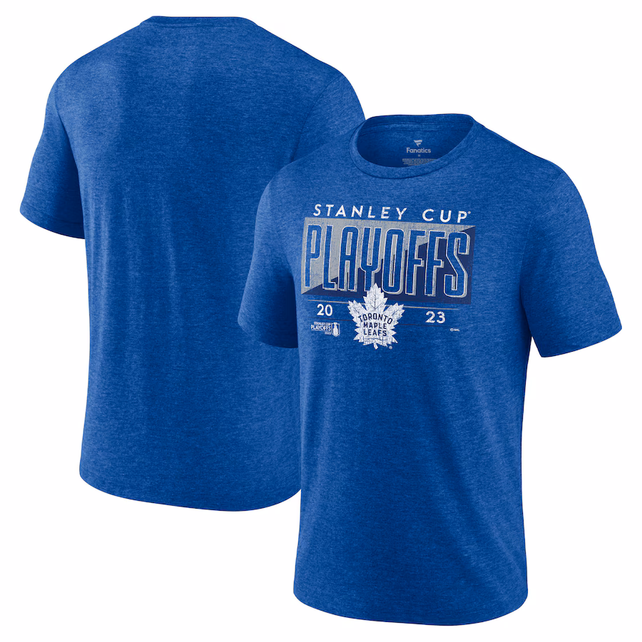 Men's Toronto Maple Leafs Fanatics Heather Royal 2023 Stanley Cup Playoffs Tri-Blend T-Shirt