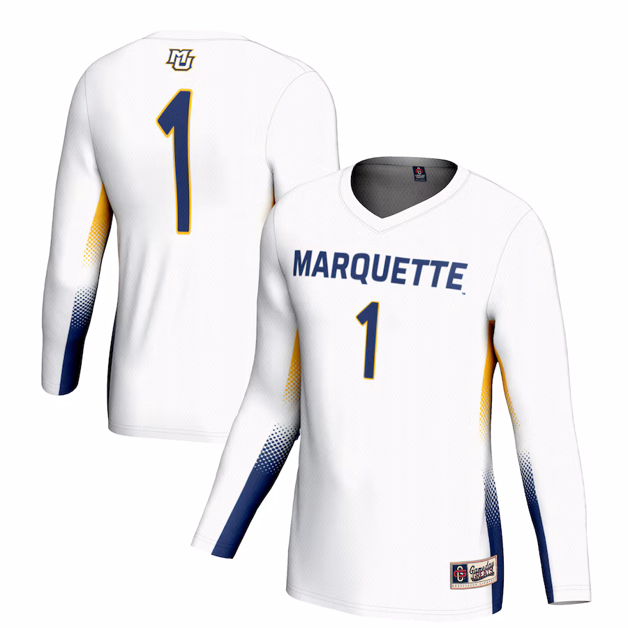 Unisex GameDay Greats #1 White Marquette Golden Eagles Lightweight Volleyball Jersey