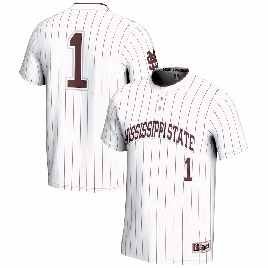 Unisex GameDay Greats #1 White Mississippi State Bulldogs Lightweight Softball Jersey