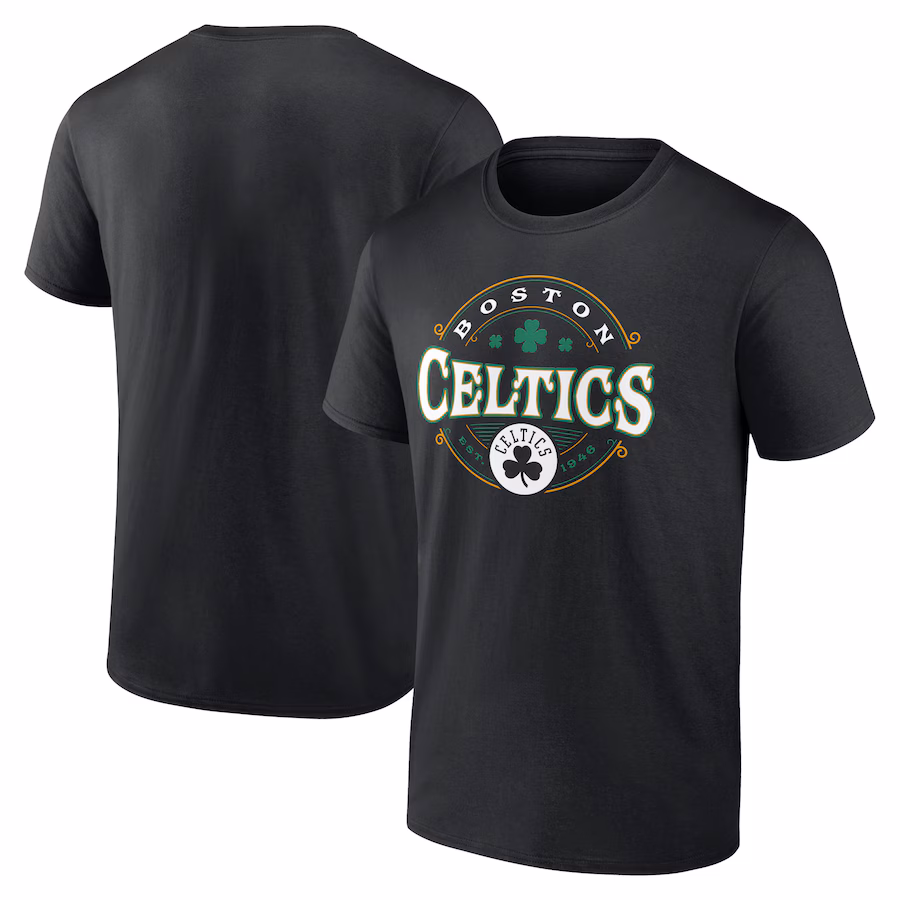 Men's Boston Celtics Black St. Patrick's Day Lucky T-Shirt