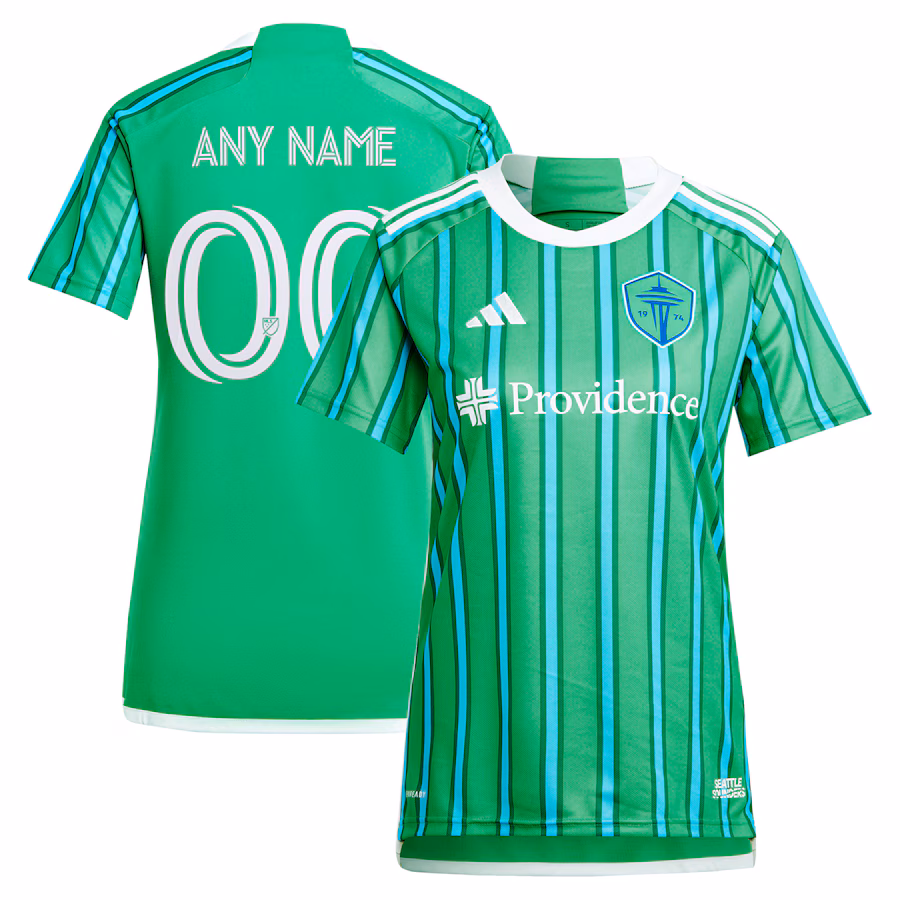 Women's Seattle Sounders FC  adidas Green 2024 The Anniversary Kit Replica Custom Jersey