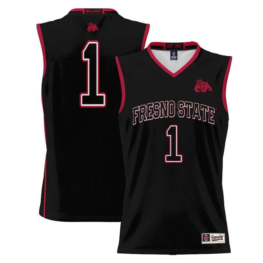 Male GameDay Greats #1  Black Fresno State Bulldogs  Lightweight Basketball Jersey