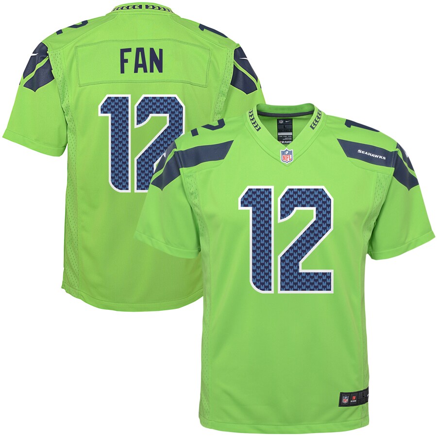 Youth Seattle Seahawks 12th Fan Nike Neon Green Game Jersey
