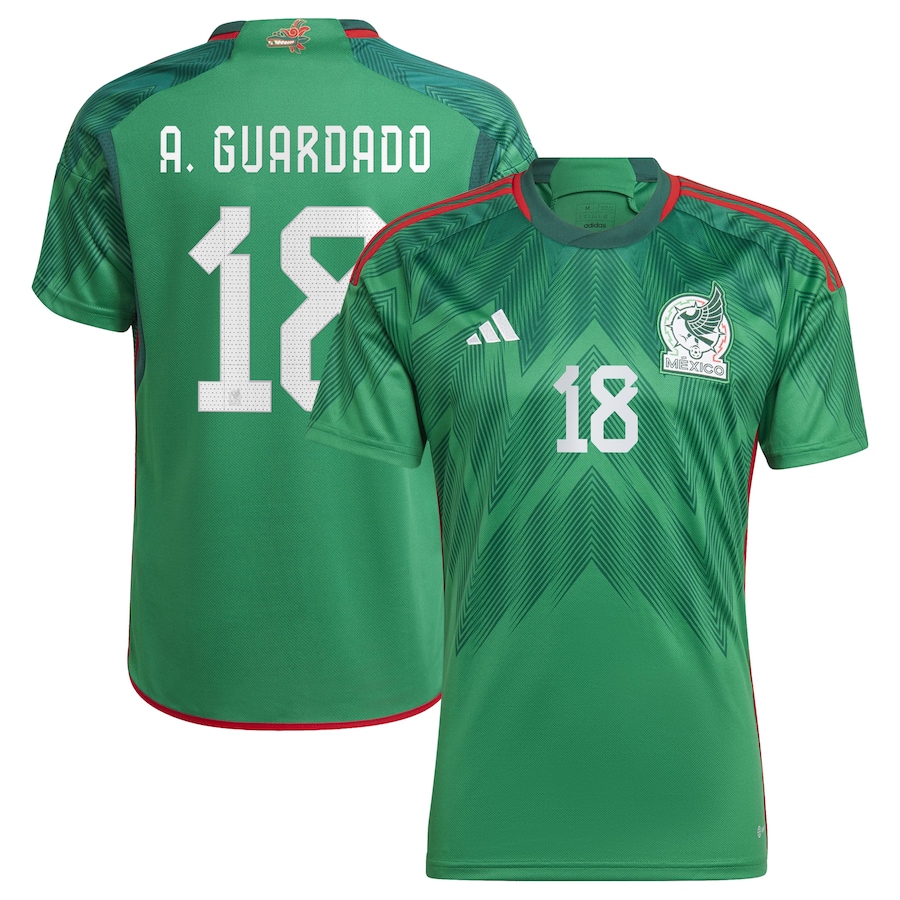 Men's Mexico National Team Andres Guardado adidas Green 2022/23 Home Replica Player Jersey