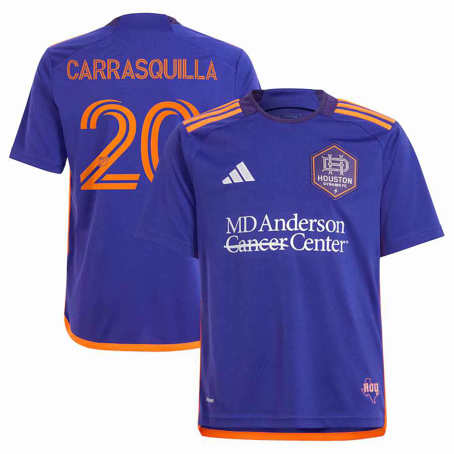 Youth Houston Dynamo FC Adalberto Carrasquilla adidas Purple 2024 Still Holdin' Replica Player Jersey