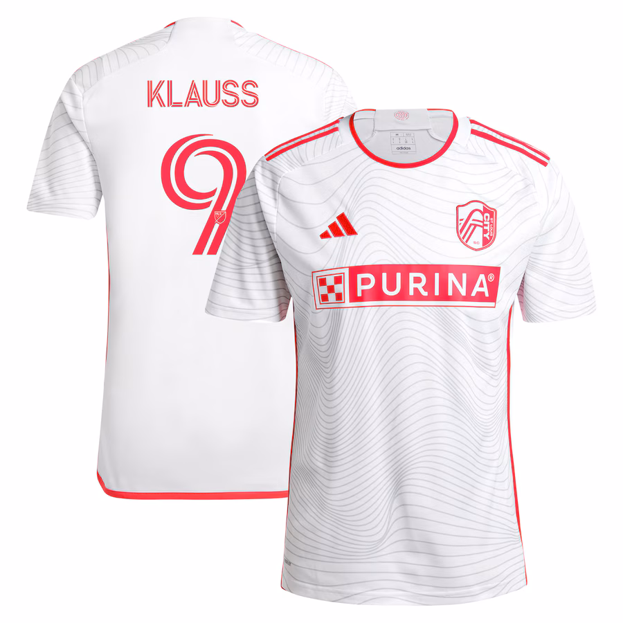 Men's St. Louis City SC João Klauss adidas White 2024 The Confluence Kit Replica Player Jersey