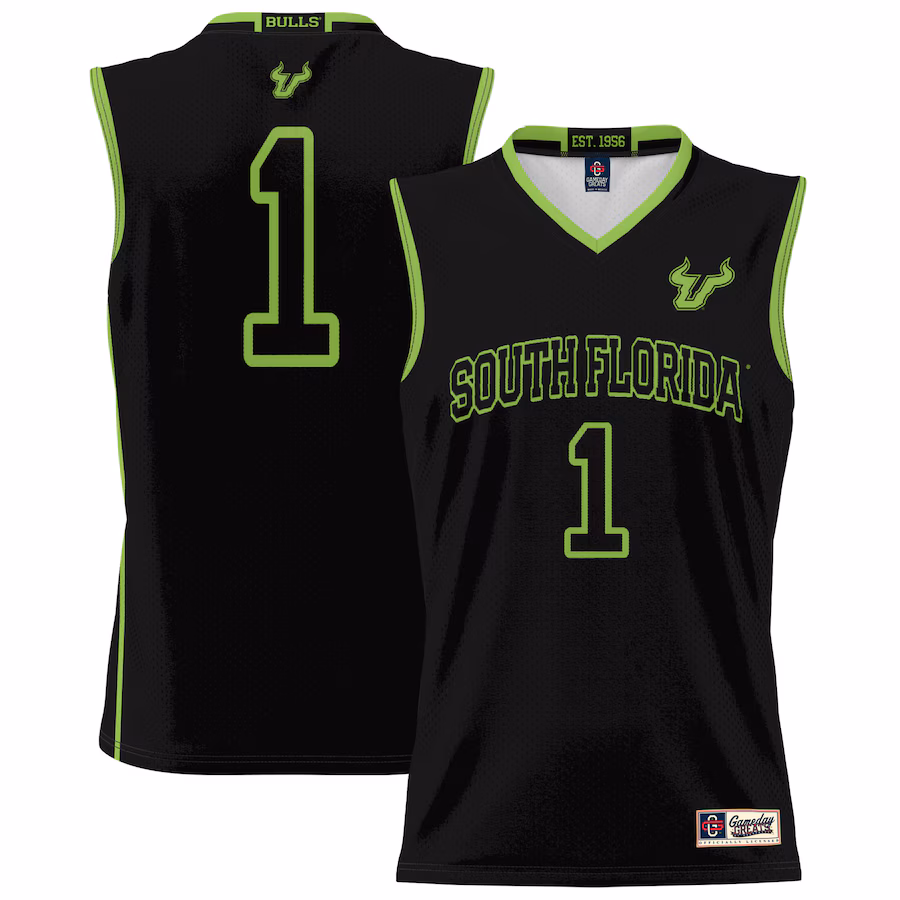 #1 South Florida Bulls GameDay Greats Unisex Lightweight Basketball Jersey - Black