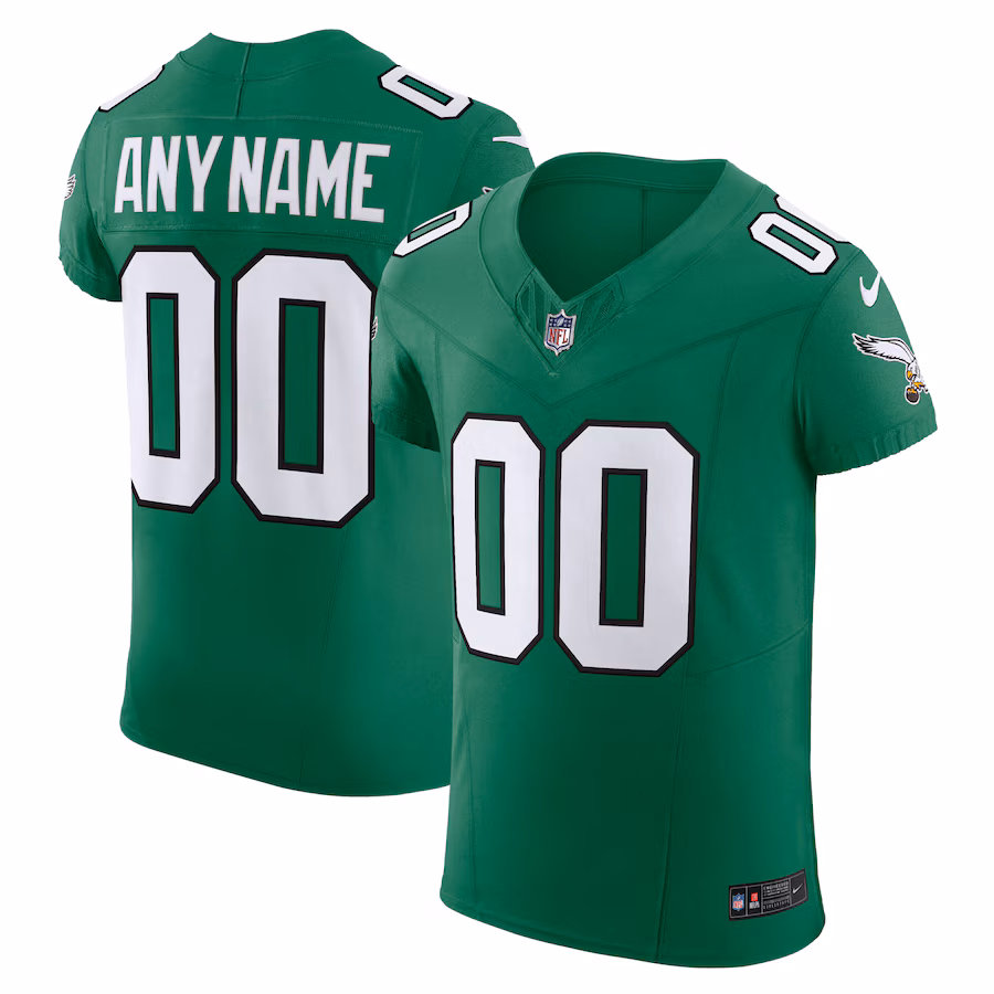 Men's Philadelphia Eagles Nike Kelly Green 2nd Alternate Vapor F.U.S.E. Elite Custom Jersey
