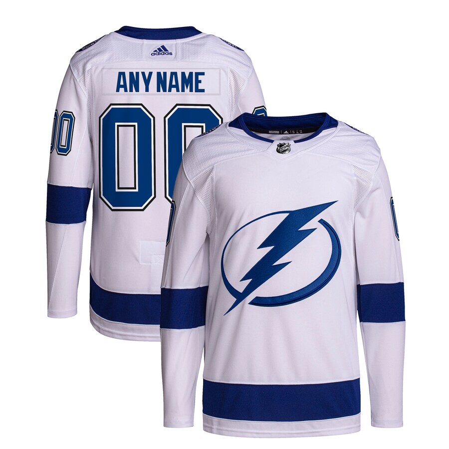 Men's Tampa Bay Lightning  adidas White Away Custom Primegreen Authentic Pro Jersey