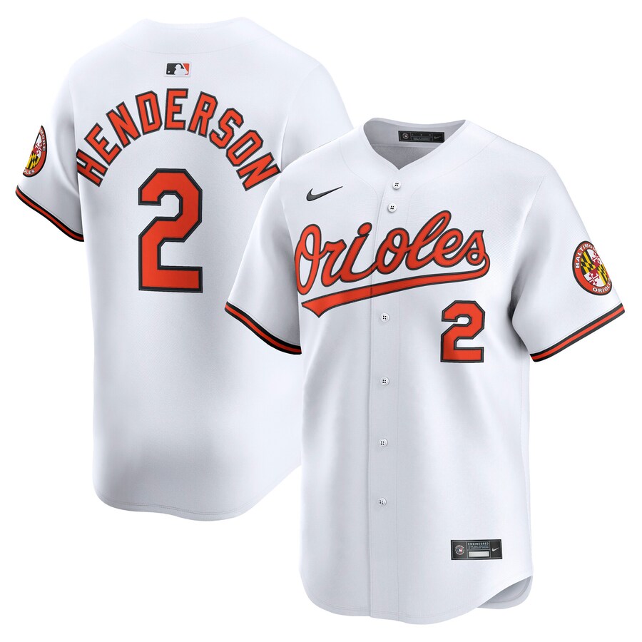 Men's Baltimore Orioles Gunnar Henderson Nike White Limited Player Jersey