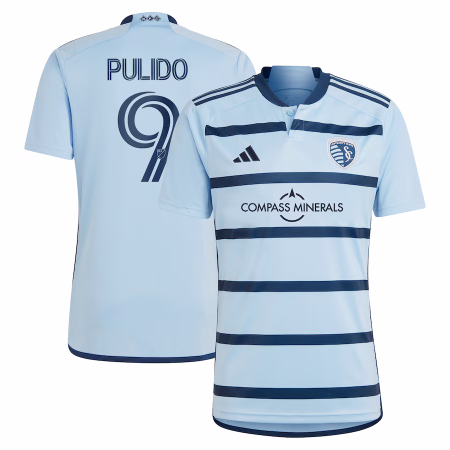 Men's Sporting Kansas City Alan Pulido adidas Light Blue 2023 Hoops 4.0 Replica Player Jersey