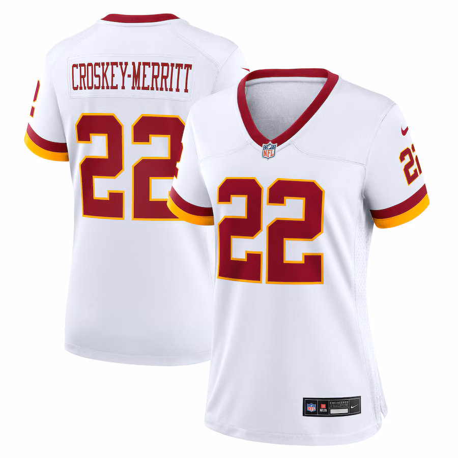 Women's Washington Commanders Jacory Croskey-Merritt Nike White Game Super Bowl Era Jersey