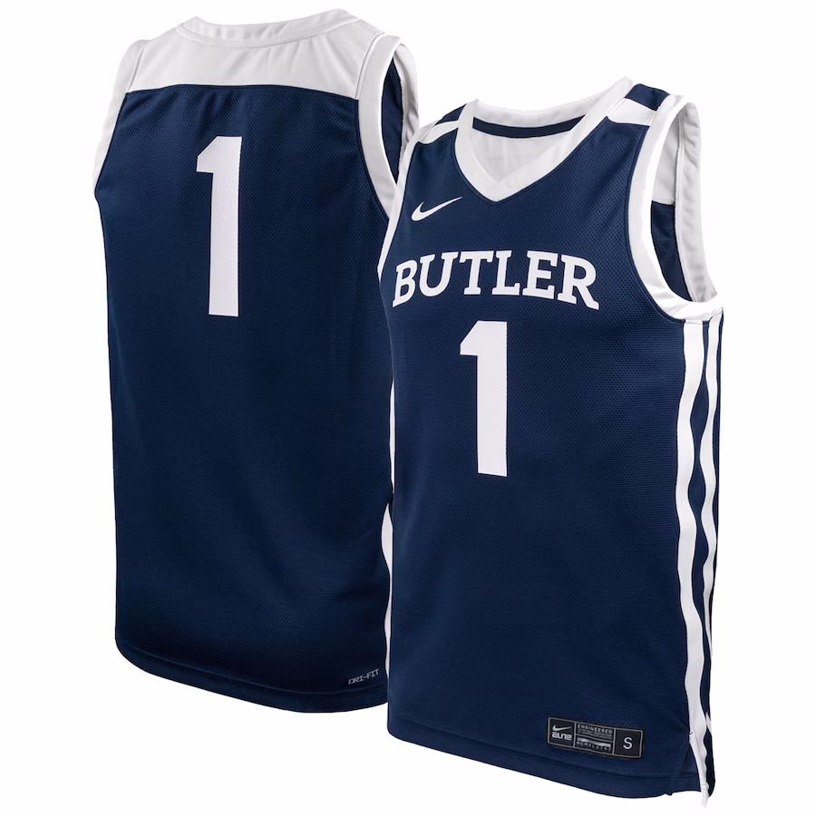 #1 Butler Bulldogs Nike Replica Basketball Jersey - Navy