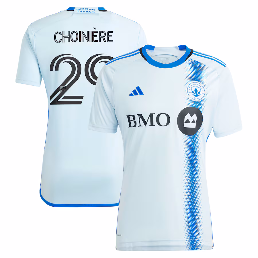 Men's CF Montreal Mathieu Choinière adidas Light Blue 2024 La Main Replica Player Jersey