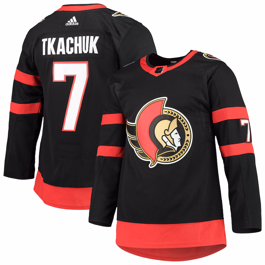 Men's Ottawa Senators Brady Tkachuk adidas Black Home Primegreen Authentic Player Jersey