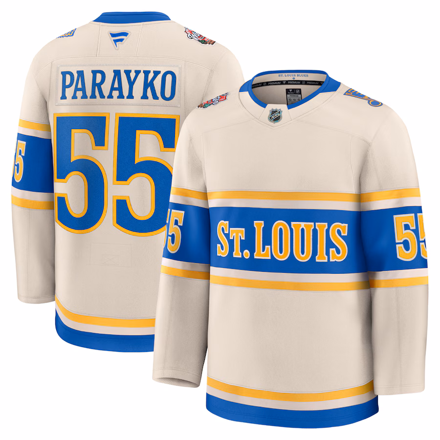 Men's St. Louis Blues Colton Parayko Fanatics Cream 2025 NHL Winter Classic Premium Player Jersey