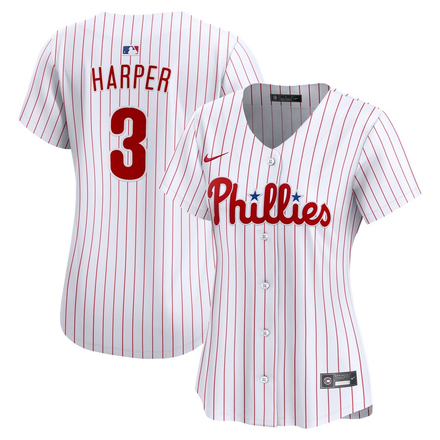 Women's Philadelphia Phillies Bryce Harper Nike White Home Limited Jersey