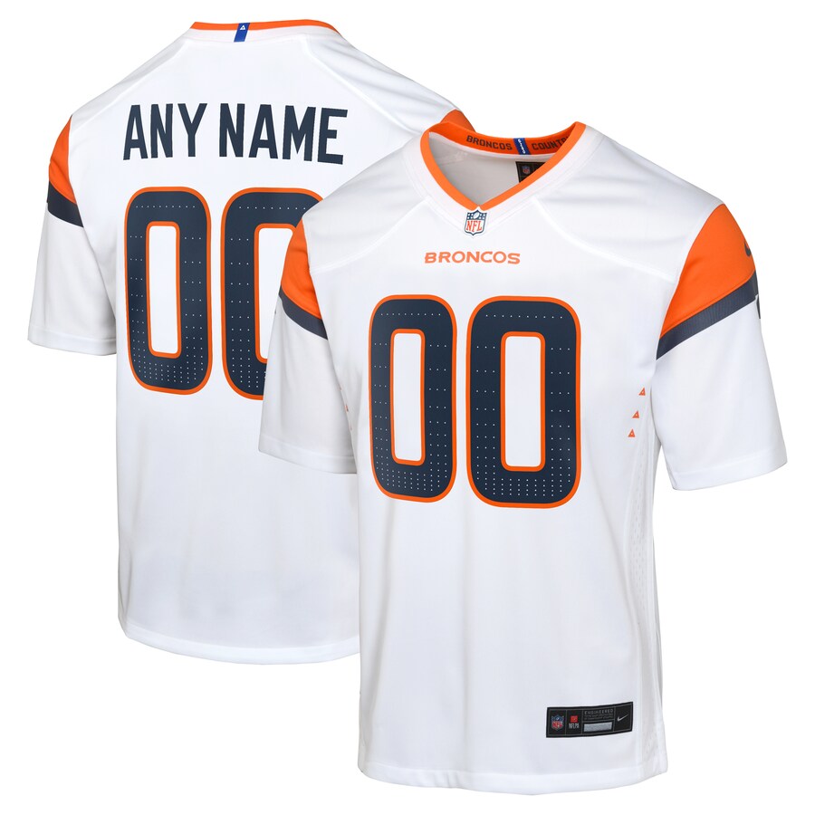 Youth Denver Broncos  Nike White Mile High Collection Custom Game Jersey