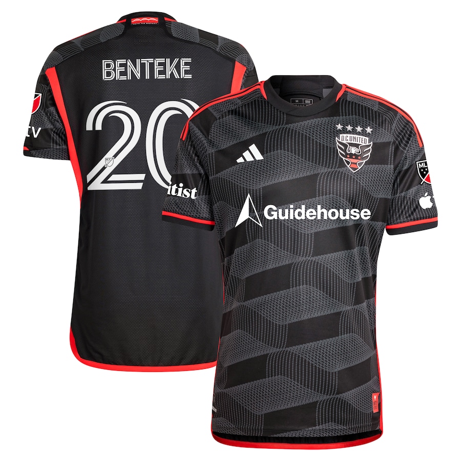 Men's D.C. United Christian Benteke adidas Black 2024 The Icon Kit Authentic Player Jersey