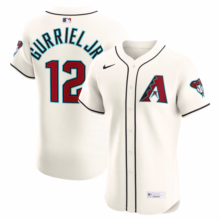 Men's Arizona Diamondbacks Lourdes Gurriel Jr. Nike Cream Home Elite Jersey