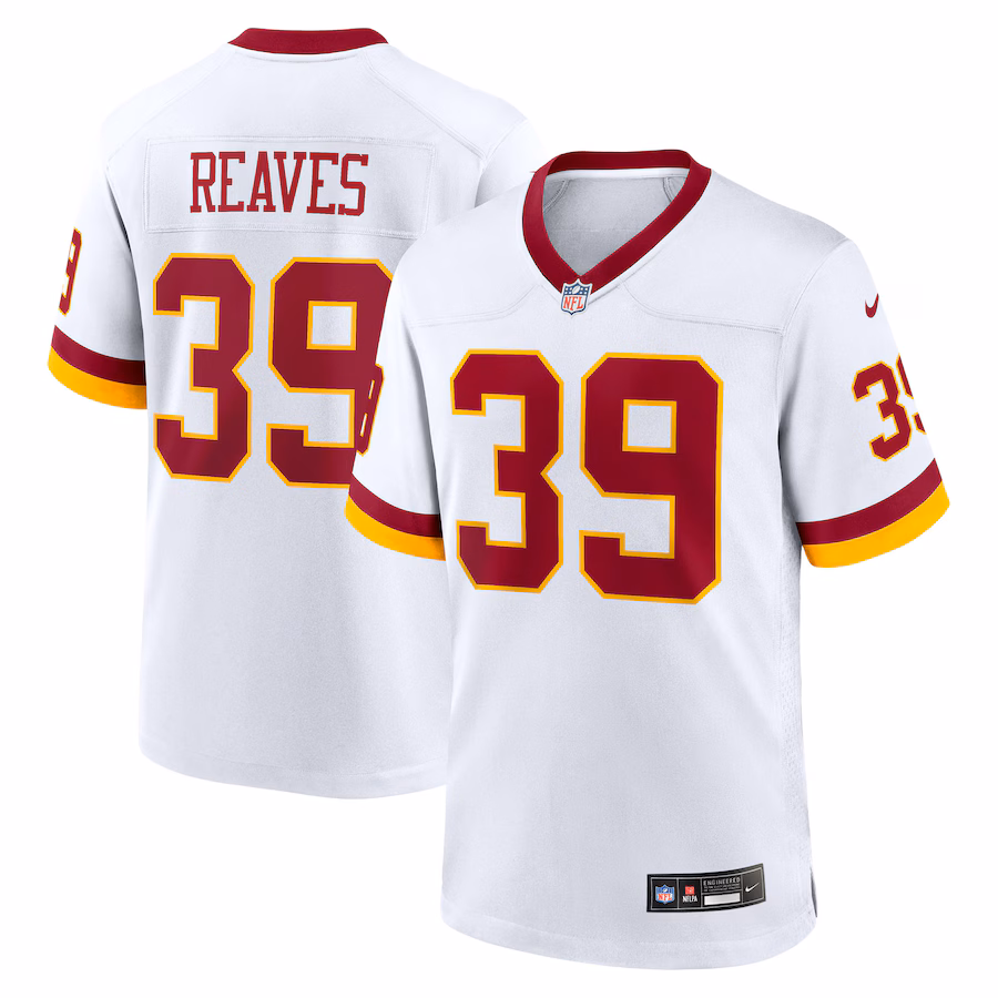 Men's Washington Commanders Jeremy Reaves Nike White Game Super Bowl Era Jersey