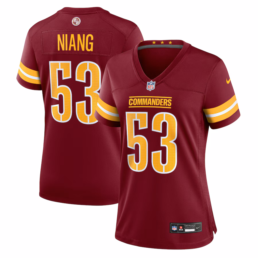 Women's Washington Commanders Lucas Niang Nike Burgundy Team Game Jersey