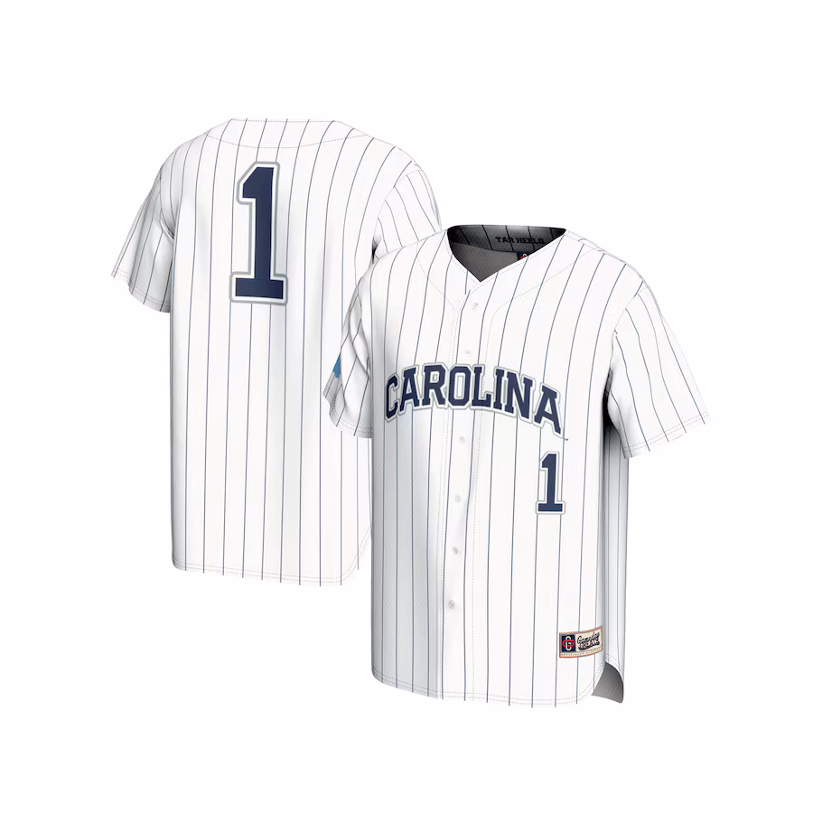 Unisex GameDay Greats  White #1 North Carolina Tar Heels Lightweight Baseball Fashion Jersey