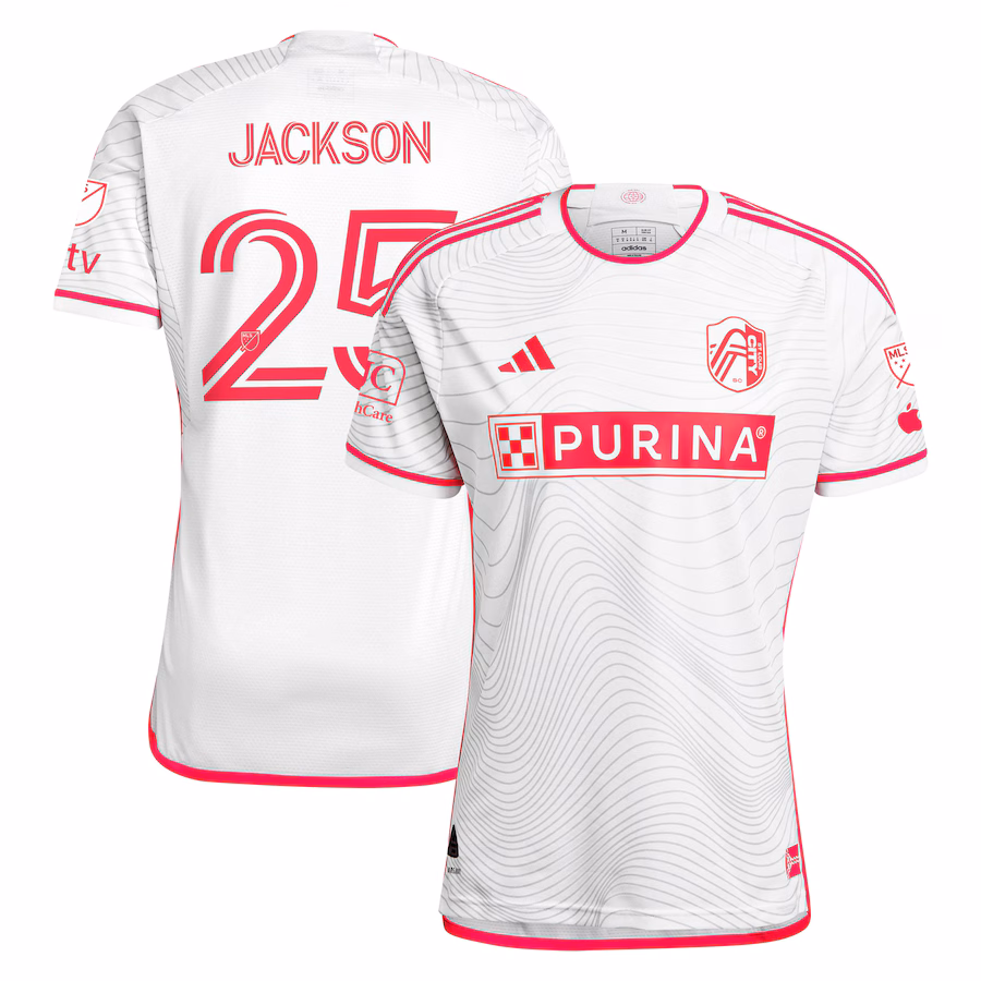 Men's St. Louis City SC Aziel Jackson adidas White 2024 The Confluence Kit Authentic Player Jersey