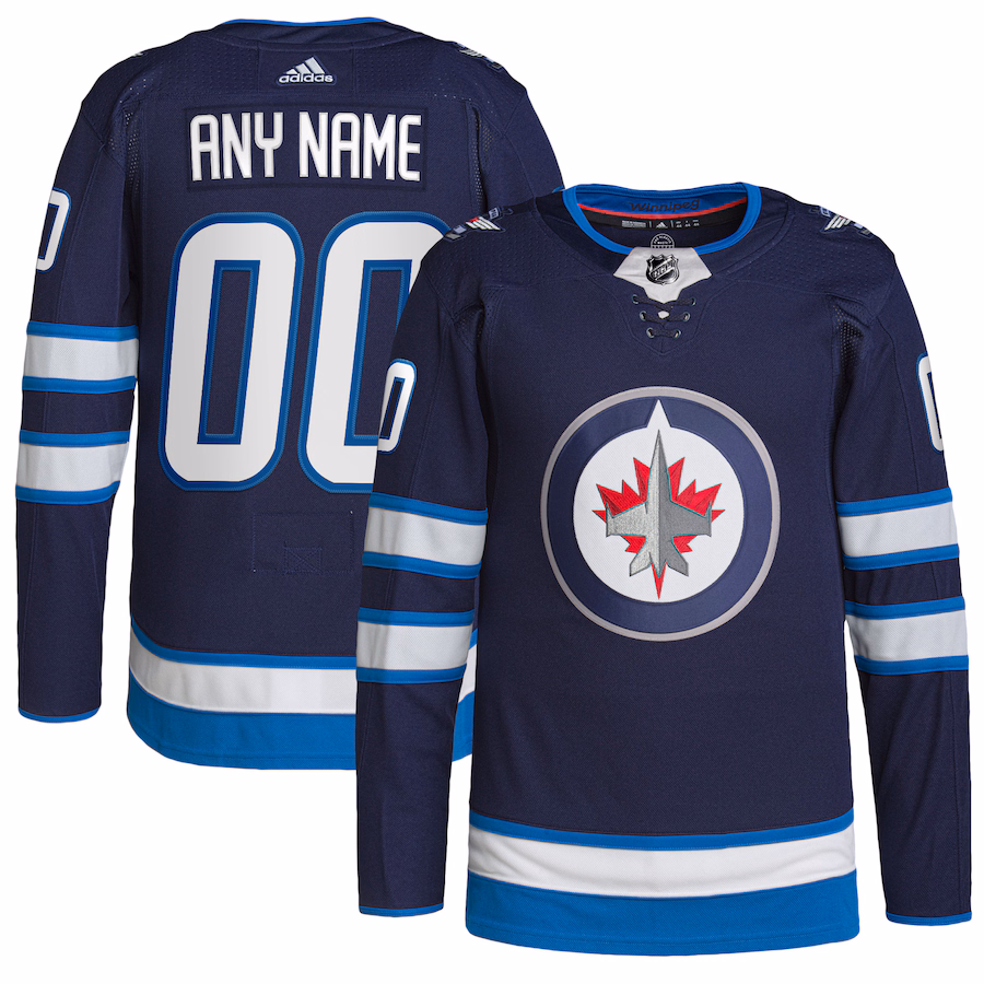 Men's Winnipeg Jets adidas Navy Home Primegreen Authentic Custom Jersey