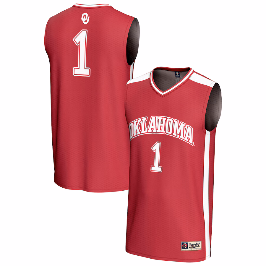 Youth GameDay Greats #1 Crimson Oklahoma Sooners Lightweight Collegiate Basketball Fashion Jersey