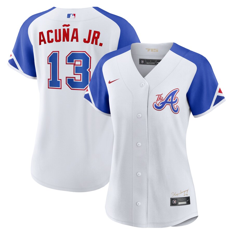 Women's Atlanta Braves Ronald Acuña Jr. Nike White City Connect Replica Player Jersey