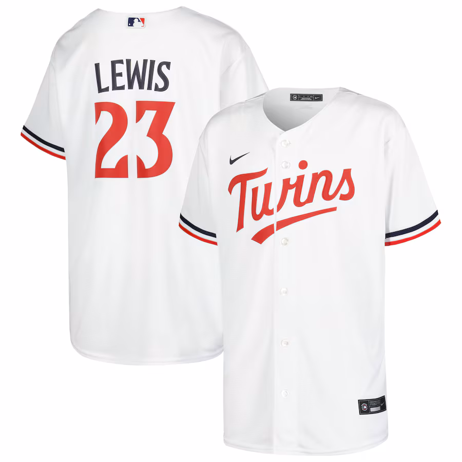Youth Minnesota Twins Royce Lewis Nike White Home Replica Player Jersey