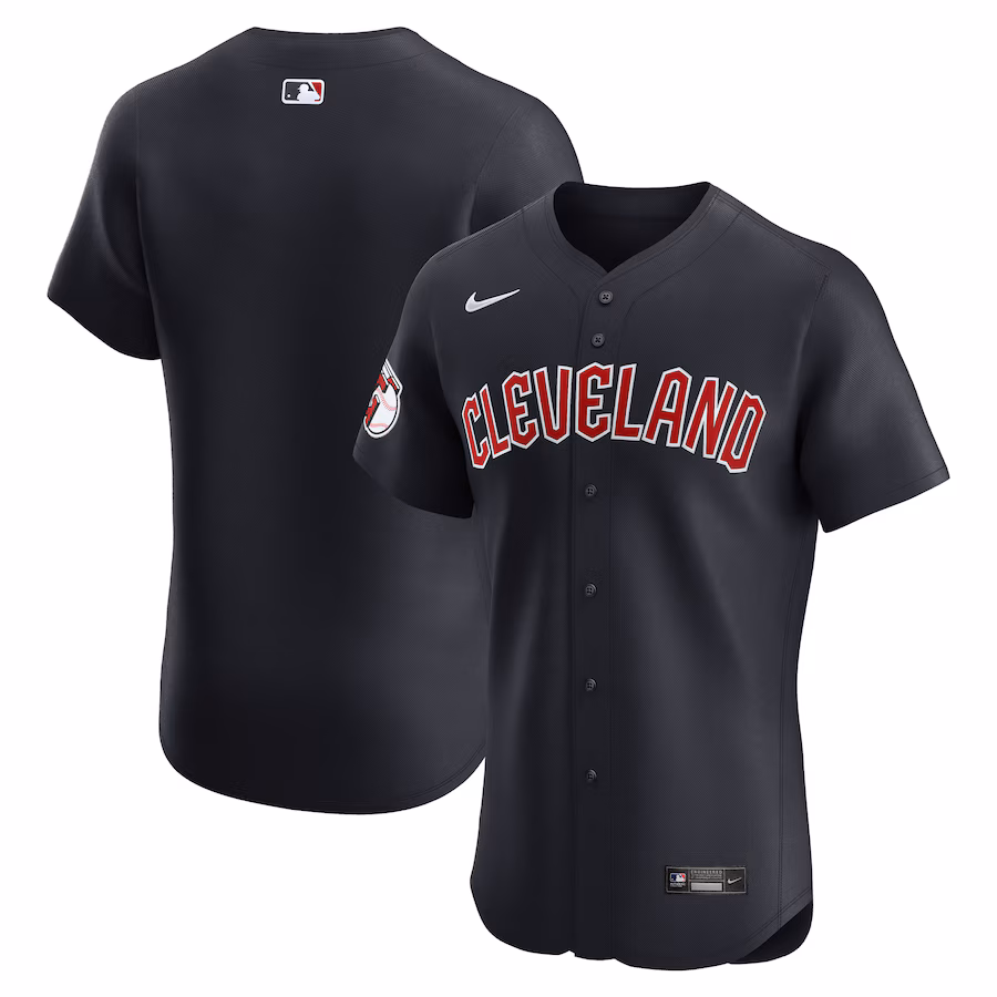 Men's Cleveland Guardians Nike Navy Alternate Vapor Premier Elite Patch Jersey