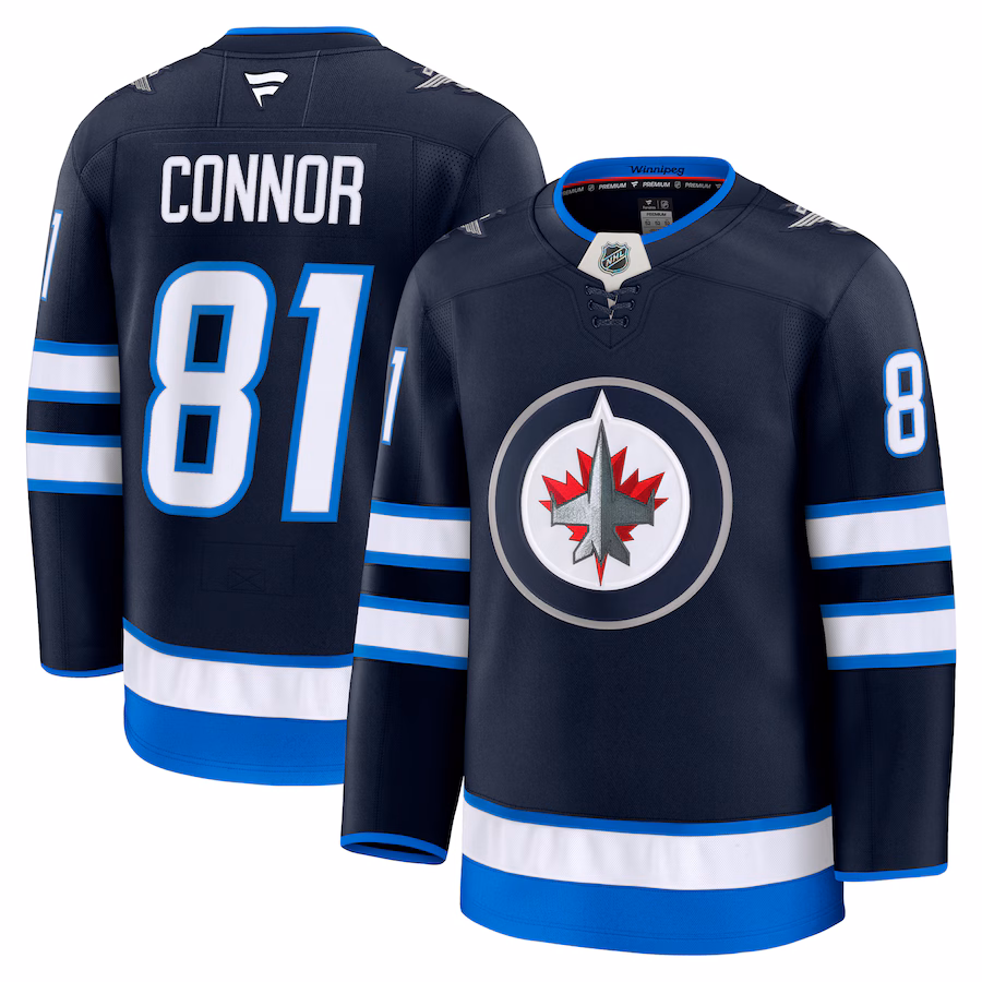 Men's Winnipeg Jets Kyle Connor Fanatics Navy Home Premium Jersey