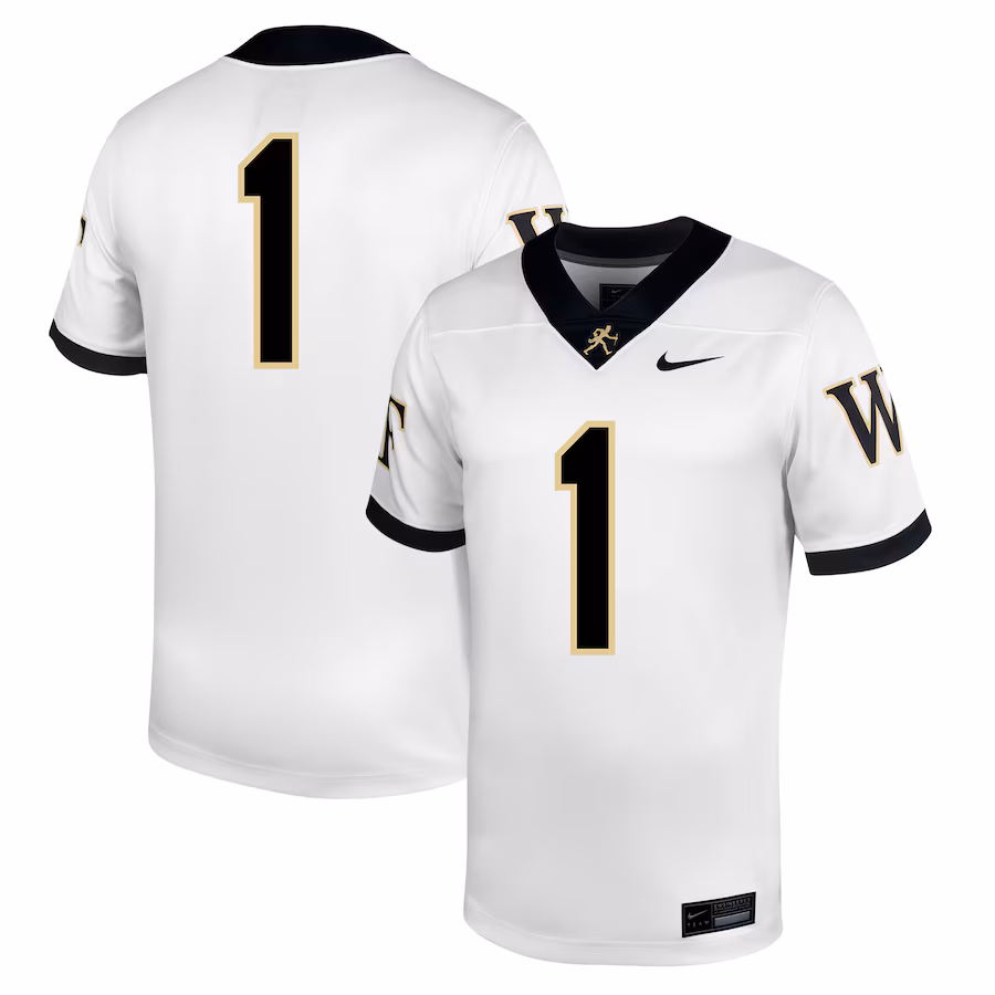 Men's Nike #1 White Wake Forest Demon Deacons Untouchable Football Jersey
